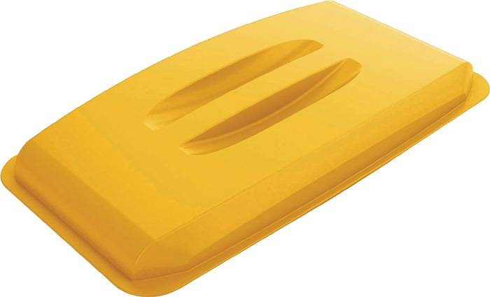 Deksel PP geel B555xD285 mm geschikt voor recyclingcontainer 60 l met greep DURA