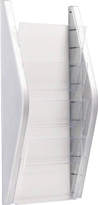 Folderhouder H540xB280xD80mm DIN A4 hoog zilver HELIT-0