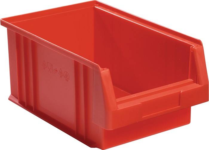Magazijnbak PLK L330xB213xH150 mm PP rood LA-KA-PE-0