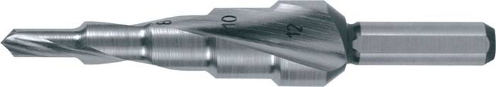 Getrapte boor boorbereik 4-12 mm HSS spiraalgegroefd snedeaantal 2 tredenaantal