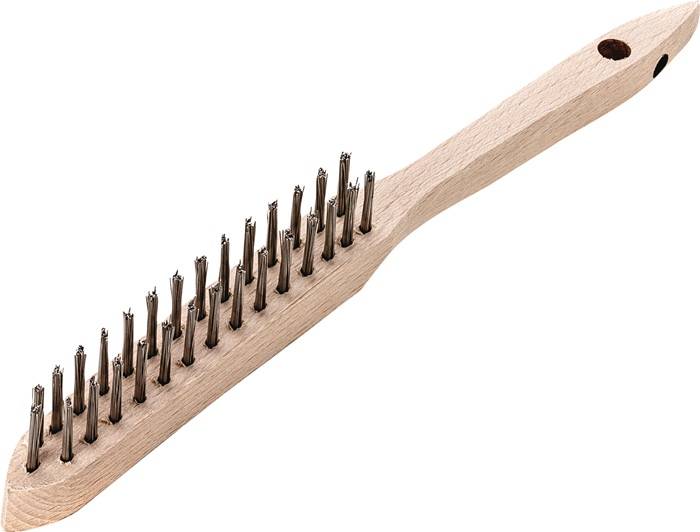 Handborstel lengte 290 mm 0,35 mm staaldraad werklengte 140 mm 2rhg. 12 LESSMANN