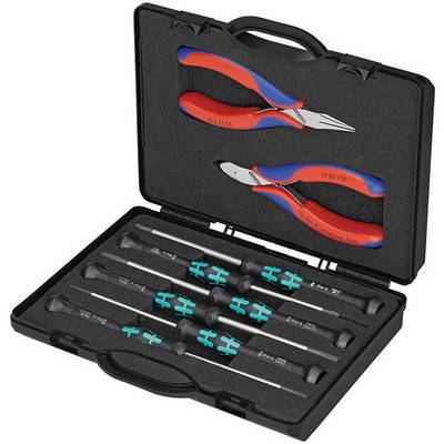 Set elektronicagereedschap 8-delig in een kunststof koffer KNIPEX-0