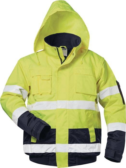 Veiligheids-pilotenjack HASSO maat L fluorescerend geel/marine SAFESTYLE