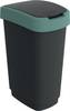Recyclingcontainer TWIST 50 l H602xB298xD401 mm zwart dekselrand blauw ROTHO
