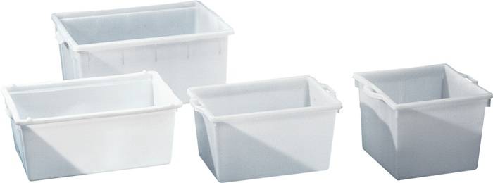 Kunststof container hoekig 80 l PE natuur L770xB500xH310 mm conisch model GRAF