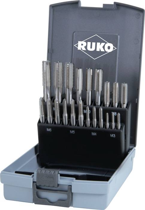 Hand-draadtap-set DIN 352 M3-M12 21-delig HSS RUKO