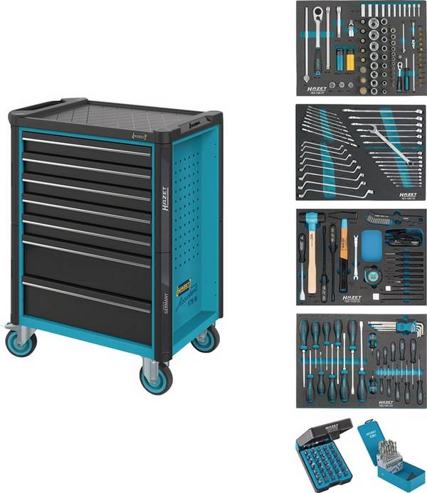 Gereedschapswagen 179N-7/220 B785xD518xH1020mm 540 kg 7 laden 220-delig staalpla
