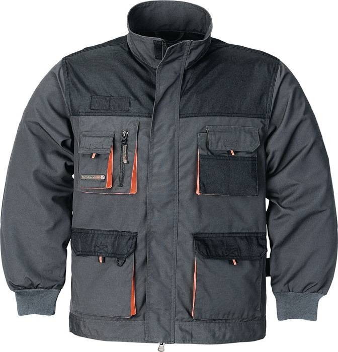 Herenjas maat 48 donkergrijs/zwart/oranje