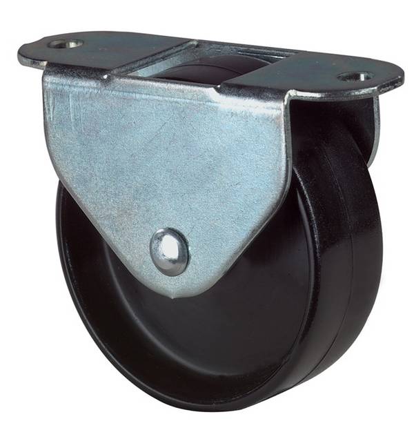 BS Rollen Bokwiel 50Mm Kunststof Zwart