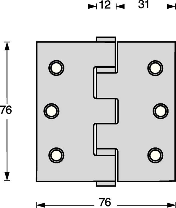 Rvs Kogelscharnier Re.H 76X76-1