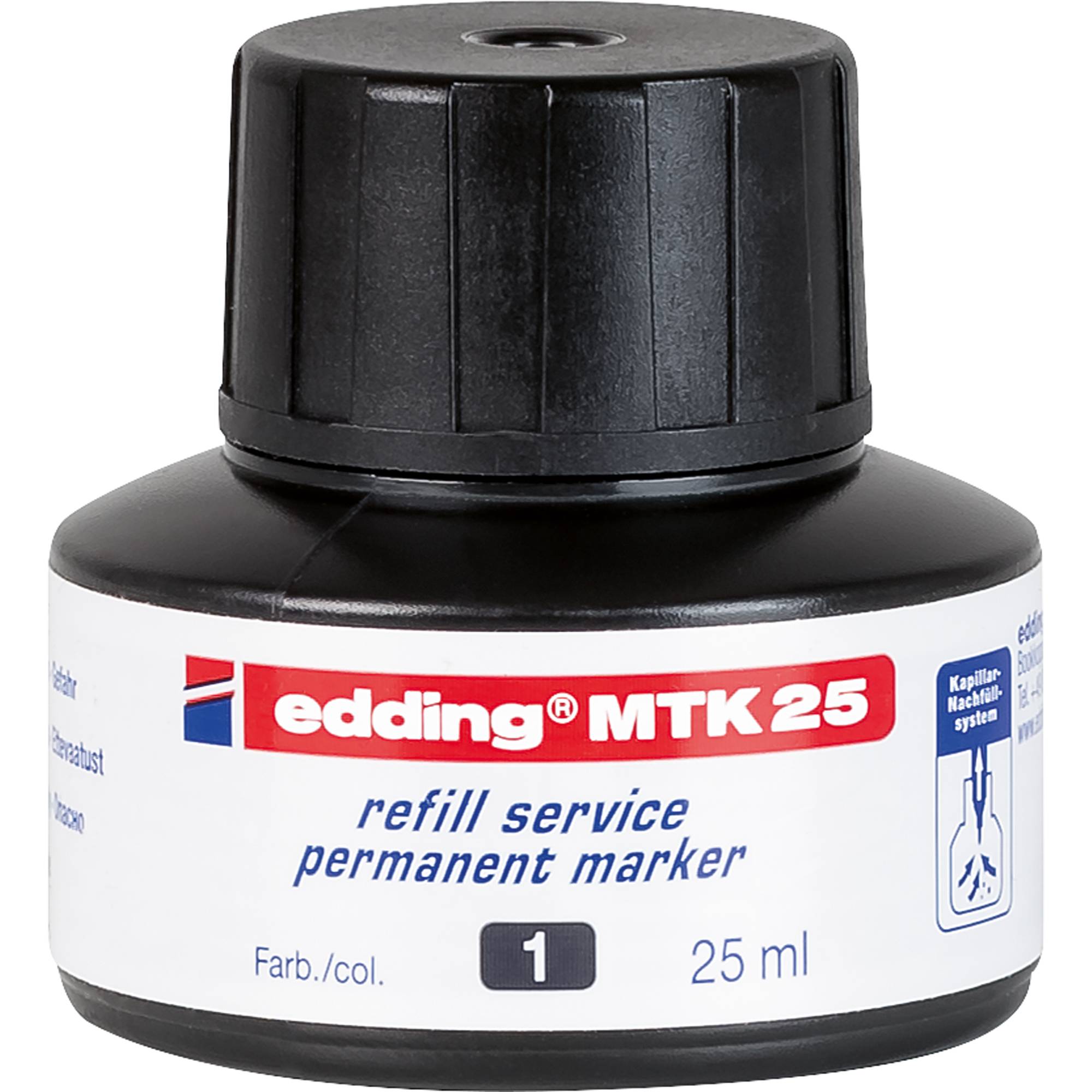 EDDING MTK 25 - Zwart - 25 ml - edding 21 - 22 - No.1 - 400 - 3000 - 3300 - 1 stuk(s)