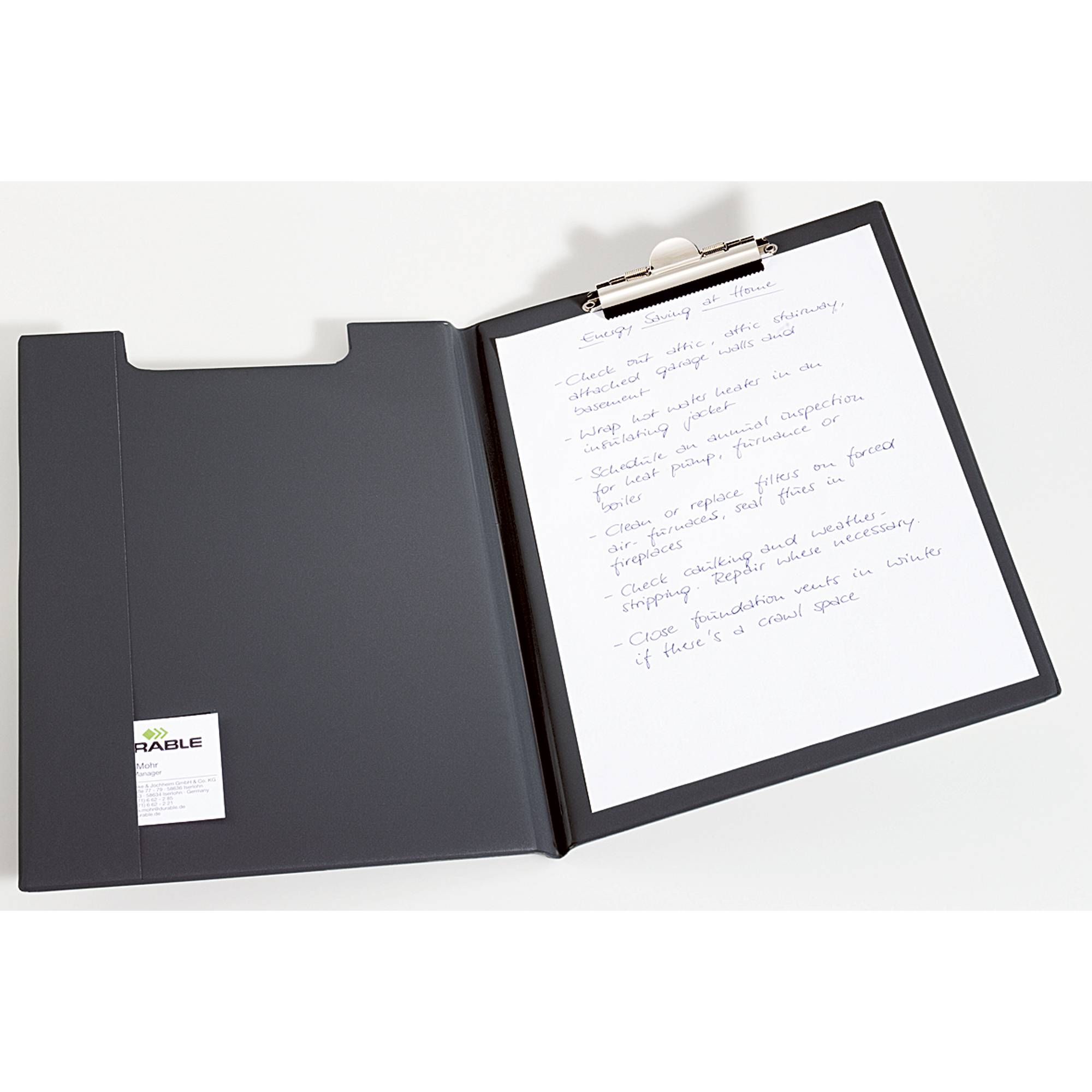 DURABLE blokmap A4 klem bovenaan 330x15,5x235mm zwart-0