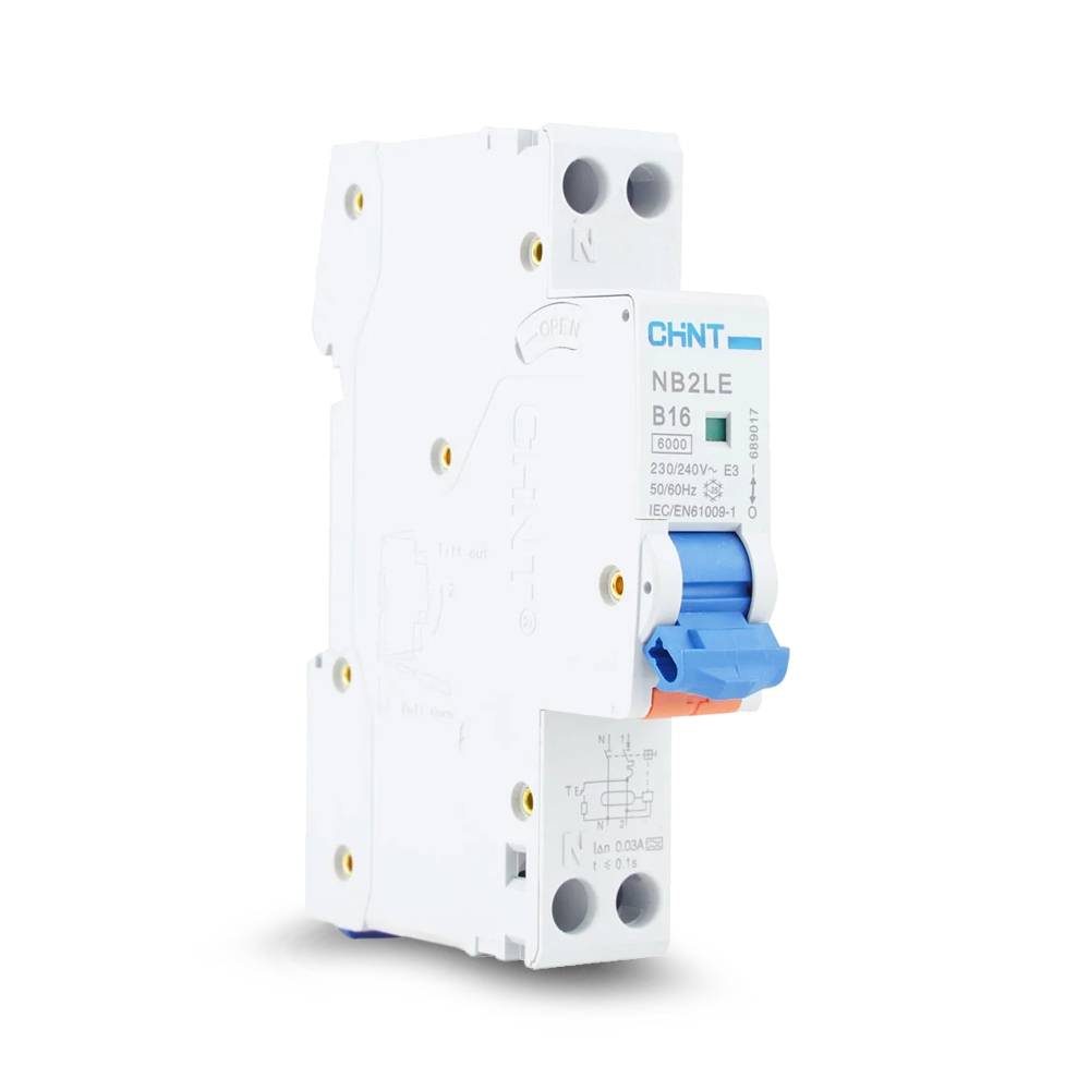 Chint aardlekautomaat 1-fase, 1-polig+nul 16A B-kar 30mA (NB2LE-B16)-0