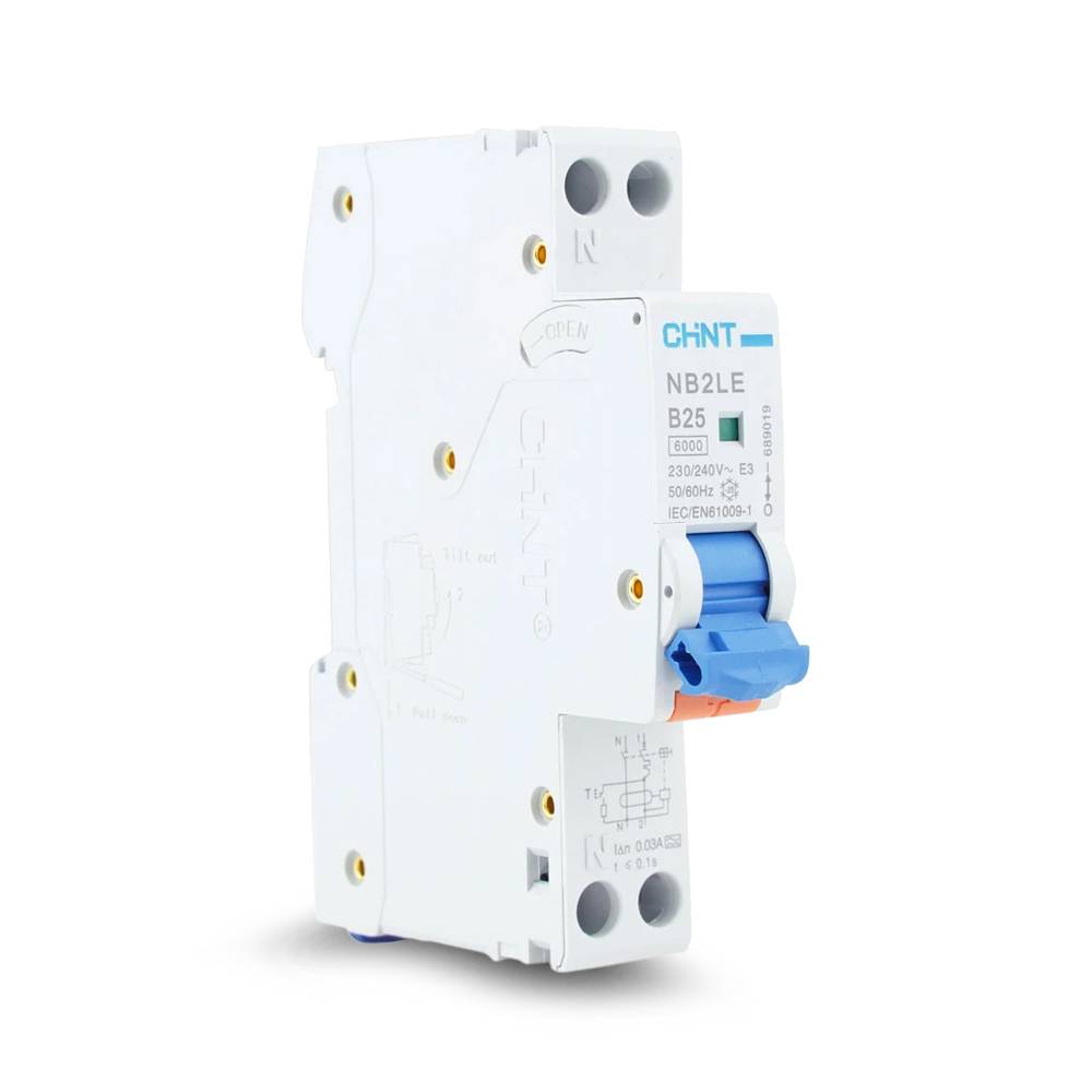 Chint aardlekautomaat 1-fase, 1-polig+nul 25A B-kar 30mA (NB2LE-B25)-0