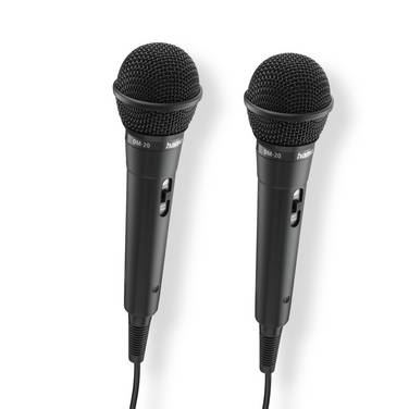 Hama Dynamische Microfoon Karaoke, 2,5 m Jack Kabel + Adapter, Aan/Uit, 2-Pack (00046002)