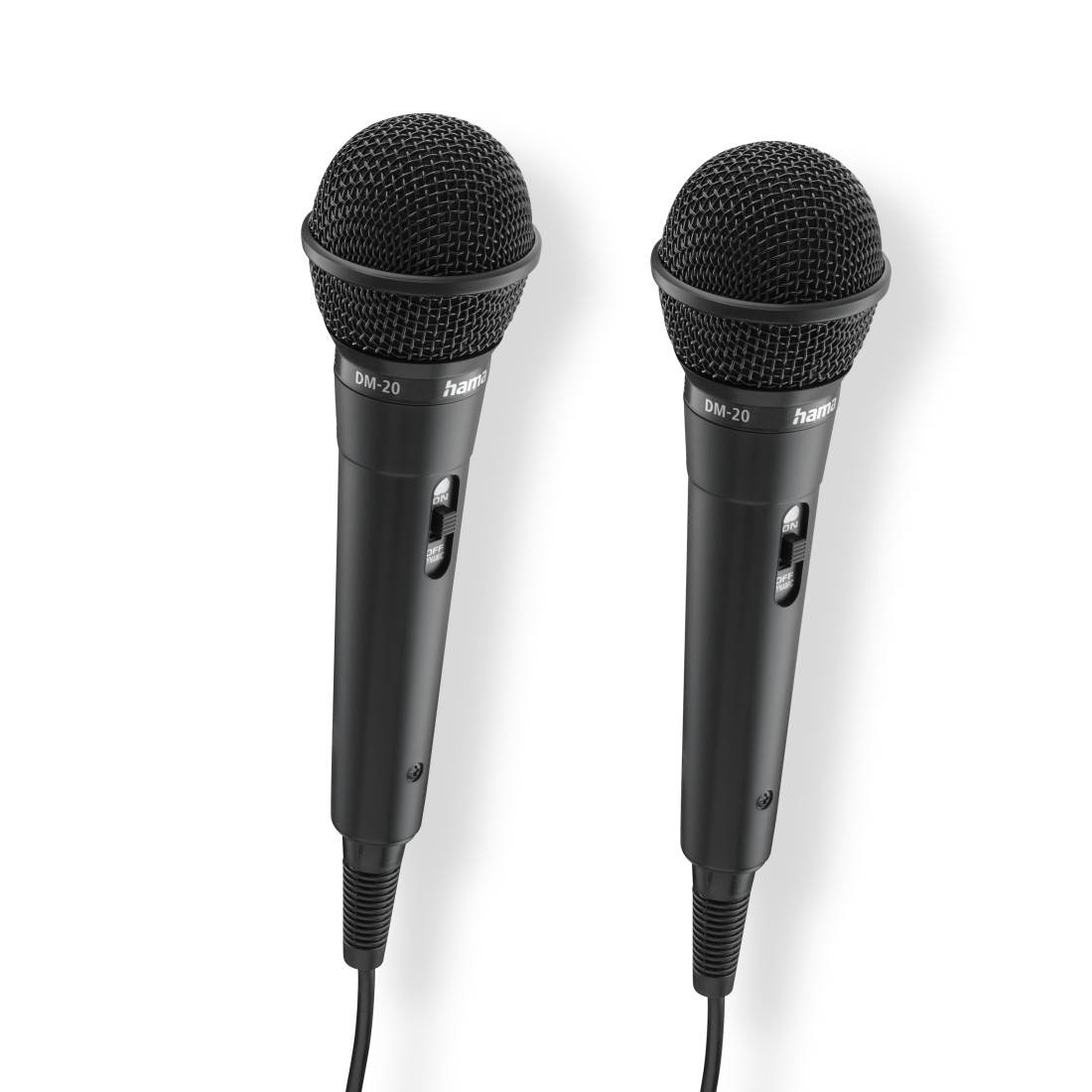 Hama Dynamische Microfoon Karaoke, 2,5 m Jack Kabel + Adapter, Aan/Uit, 2-Pack (00046002)-0