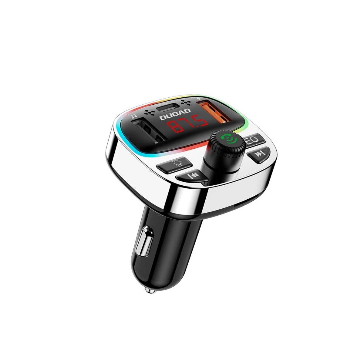 Zender met PD25W Bluetooth 5.3 RGB-oplaadpoorten - Zwart en Zilver-0