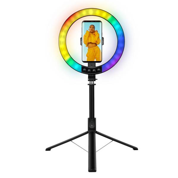 Logilink smartphone ringlamp met selfiestick en statief, DM 20cm