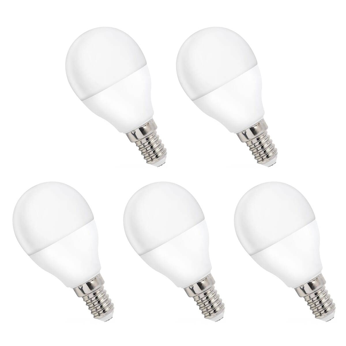 Spectrum LED Kogellamp P45 E14 Mat - 8W 730lm 4000K - Neutraalwit - Vervangt 57W - 5 stuks