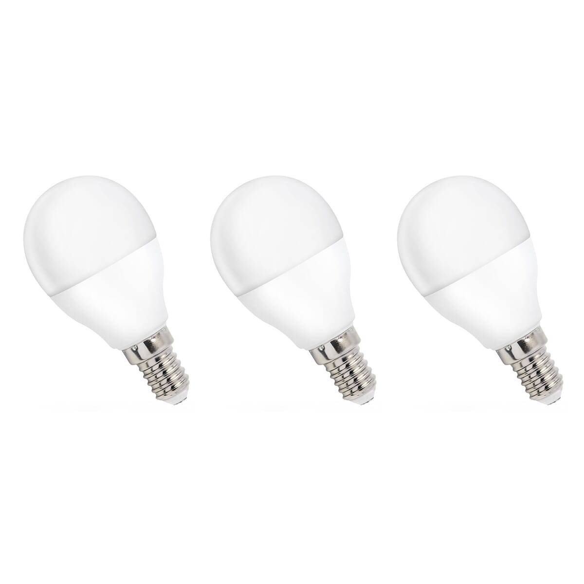 Spectrum LED Kogellamp P45 E14 Mat - 8W 710lm 3000K - Warmwit - Vervangt 48W - 3 stuks
