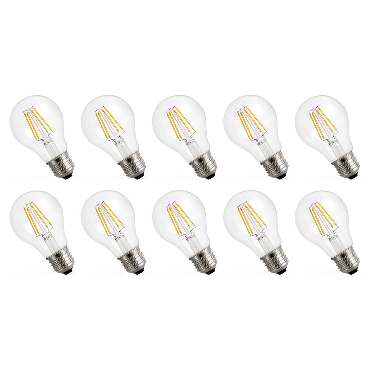Spectrum LED Peerlamp A60 E27 Helder - 5.5W 710lm 2700K - Warmwit Dimbaar - Vervangt 56W - 10 stuks