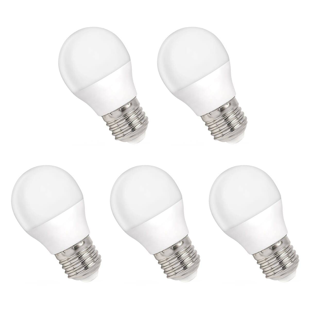 Spectrum LED Kogellamp P45 E27 Mat - 4W 340lm 6000K - Koudwit - Vervangt 31W - 5 stuks-0