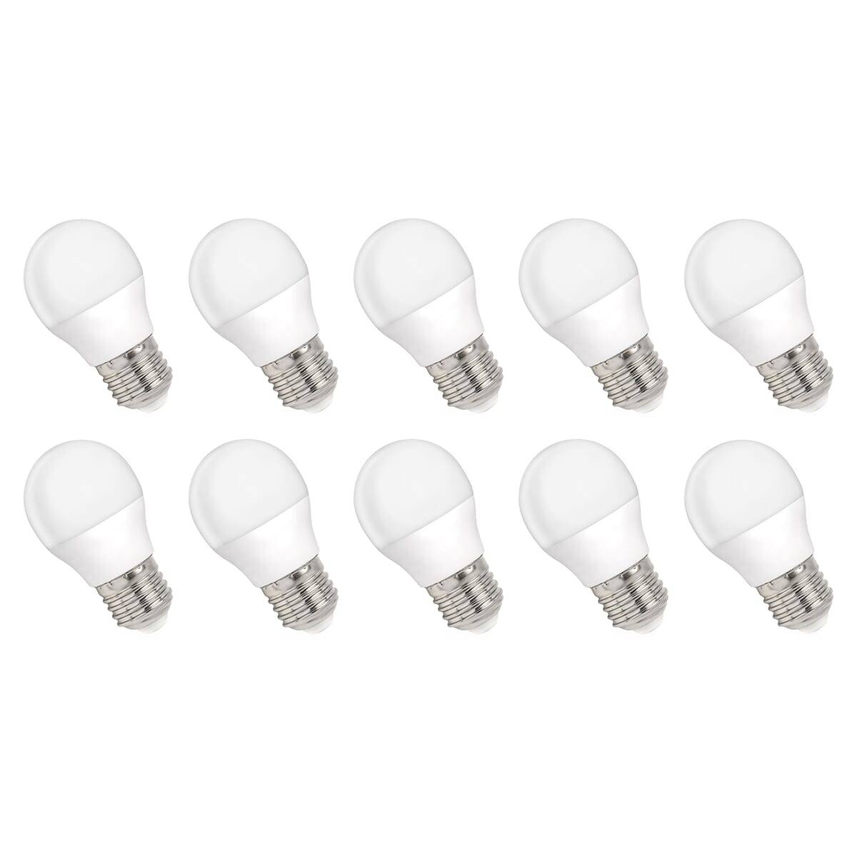 Spectrum LED Kogellamp P45 E27 Mat - 6W 560lm 6000K - Koudwit - Vervangt 47W - 10 stuks