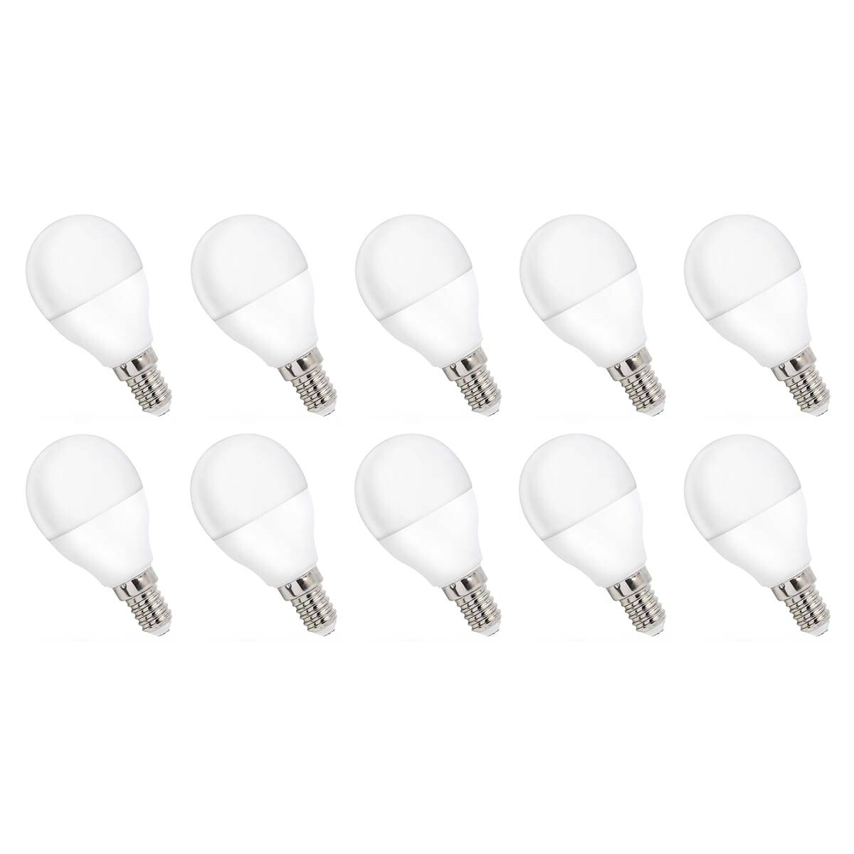 Spectrum LED Kogellamp P45 E14 Mat - 8W 710lm 3000K - Warmwit - Vervangt 48W - 10 stuks