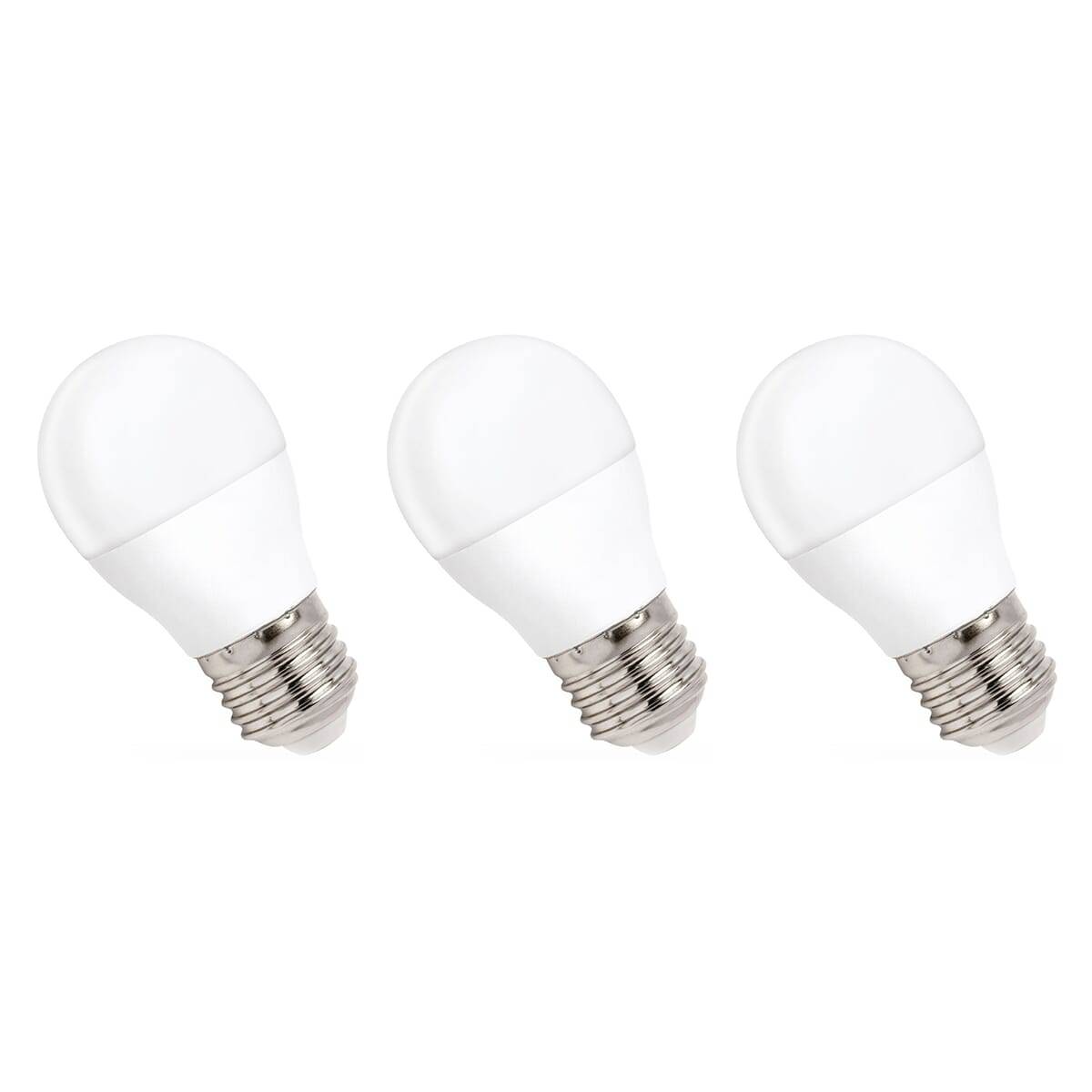 Spectrum LED Kogellamp P45 E27 Mat - 8W 730lm 6000K - Koudwit - Vervangt 57W - 3 stuks