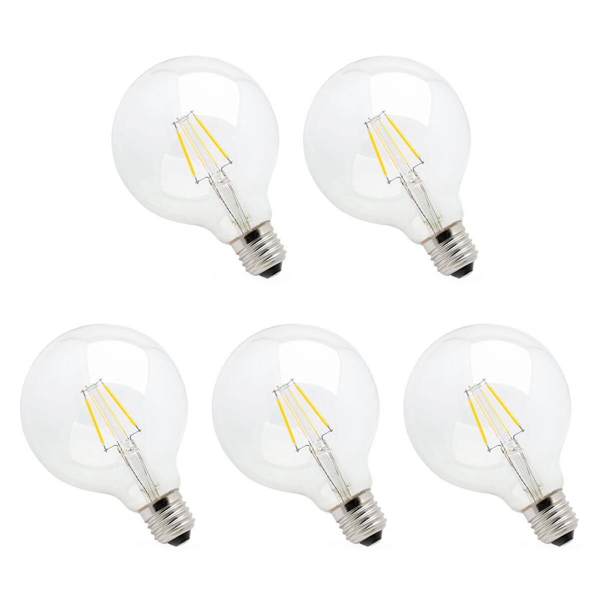 Spectrum LED Globelamp G80 E27 Helder - 4W 380lm 2700K - Warmwit Dimbaar - Vervangt 36W - 5 stuks-0