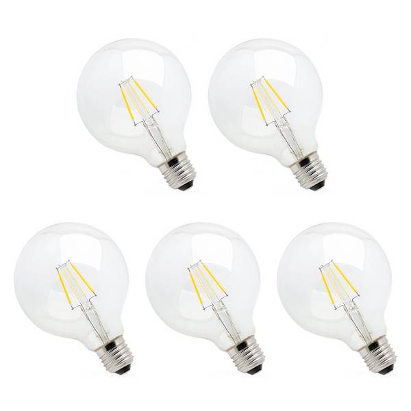 Spectrum LED Globelamp G80 E27 Helder - 4W 380lm 2700K - Warmwit Dimbaar - Vervangt 36W - 5 stuks