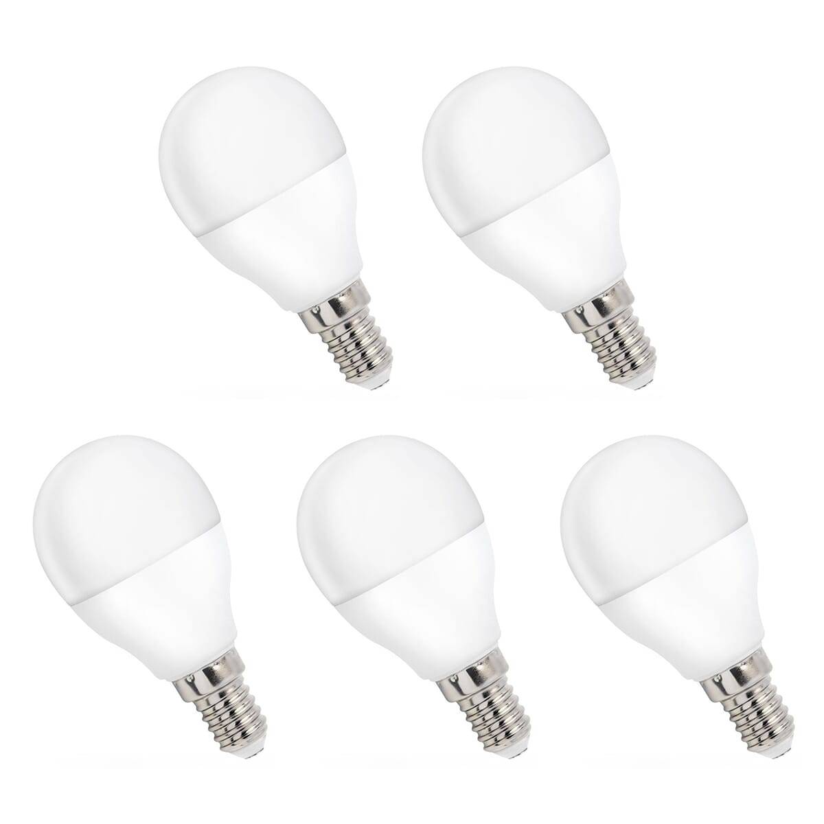 Spectrum LED Kogellamp P45 E14 Mat - 8W 710lm 3000K - Warmwit - Vervangt 48W - 5 stuks