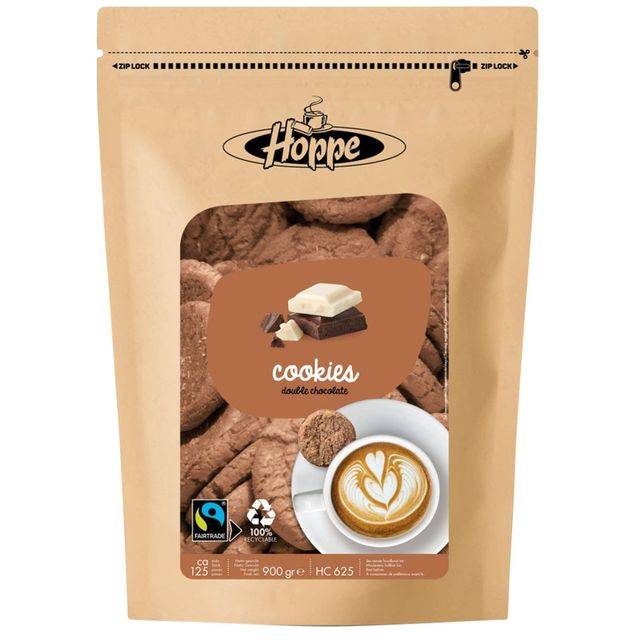 Koekjes Hoppe Cookies fairtrade double chocolate circa 125stuks-0