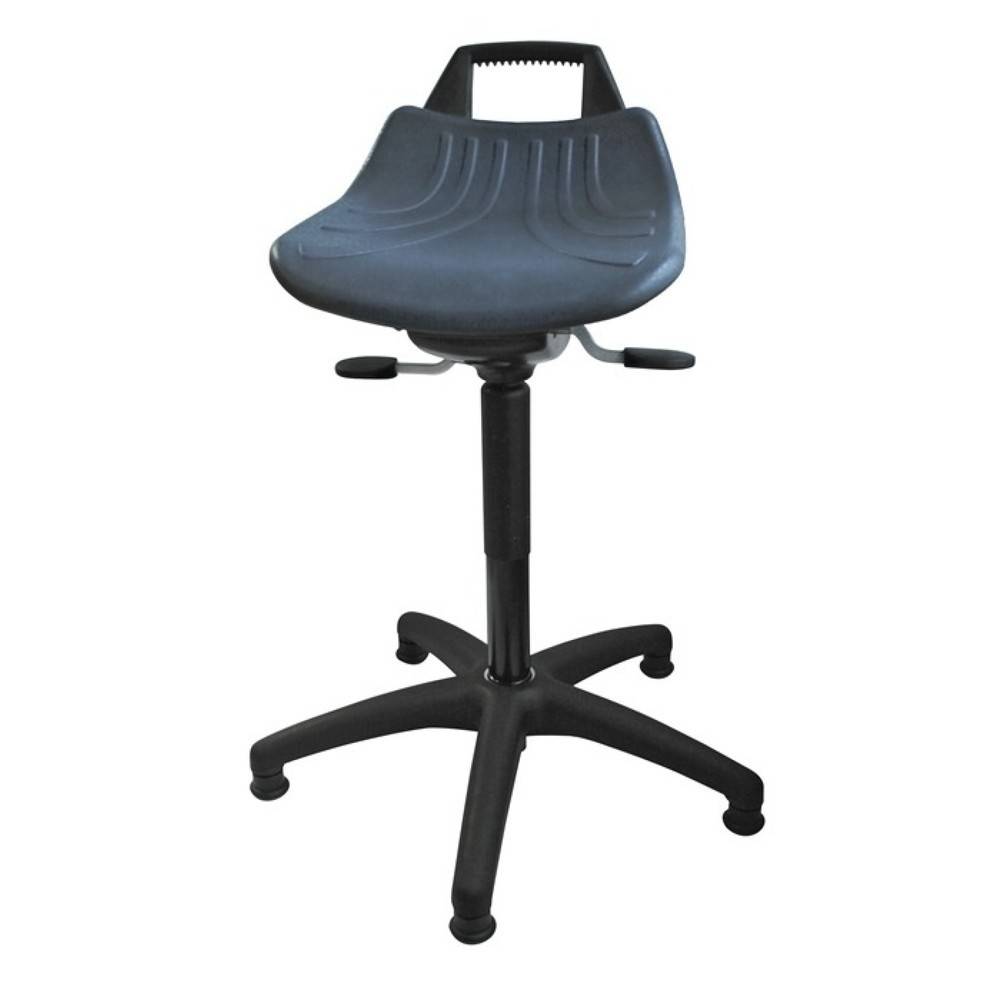 Draaikruk met vloerglijders PU-schuim blauw zithoogteverstelling 490-680 mm LOTZ