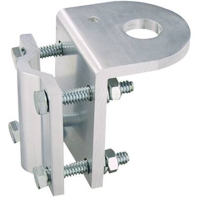 Metaalverbinder met meerdere schroeven en bouten, gebruikt voor de bevestiging van componenten of constructies.