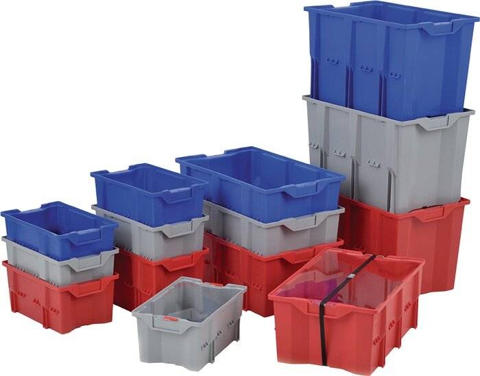 Draaistapelbak PP blauw L480xB312xH200mm LA-KA-PE