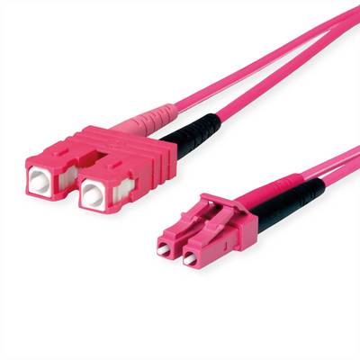 TELEGÄRTNER glasvezel kabel 2x G50/125 OM4, 1x SC Duplex - 1x LC Duplex , violet, 10 m-0