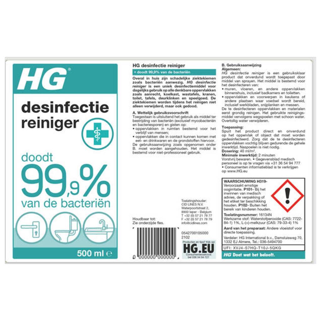 Hg desinfectie reiniger 500 ml 87115772778578711577277857-1