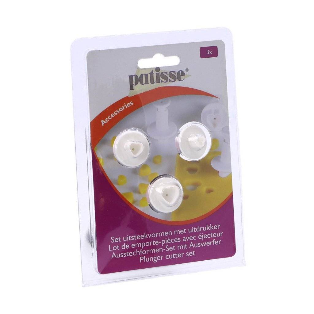 Patisse Uitsteekvormen Hart met Uitdrukker 3-delig Wit-1
