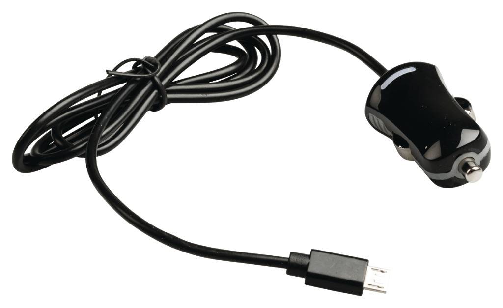 Valueline VLMB60890B10 Micro-usb-autolader Micro Usb Male - 12v Autoaansluiting 1,00 M Zwart 2.1a-1