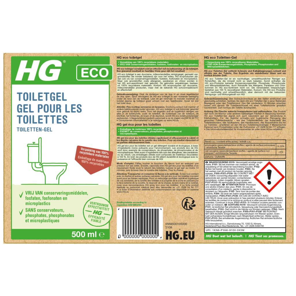 HG ECO Toiletgel 500 ml-1
