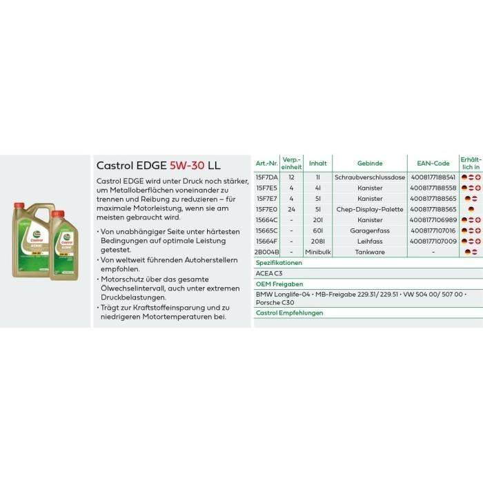 Motorolie - CASTROL - EDGE 5W-30 LL - 1L-1