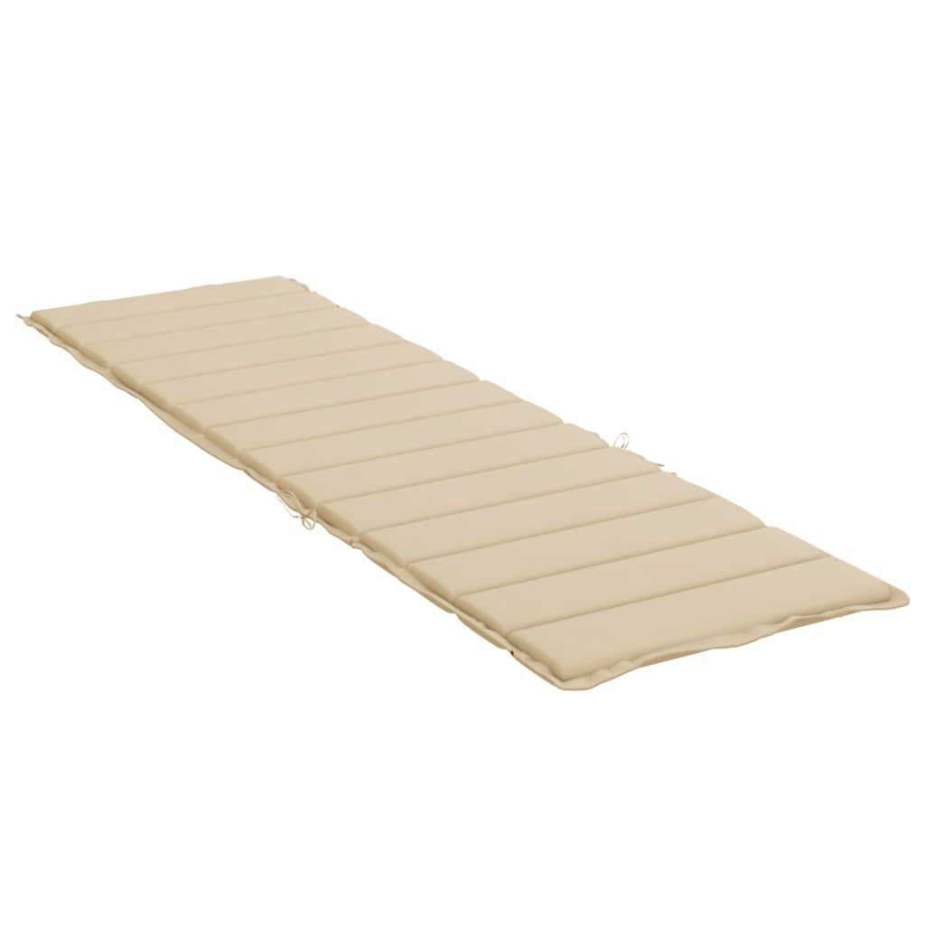 VidaXL Ligbedkussen 200x60x3 cm oxford stof beige-4