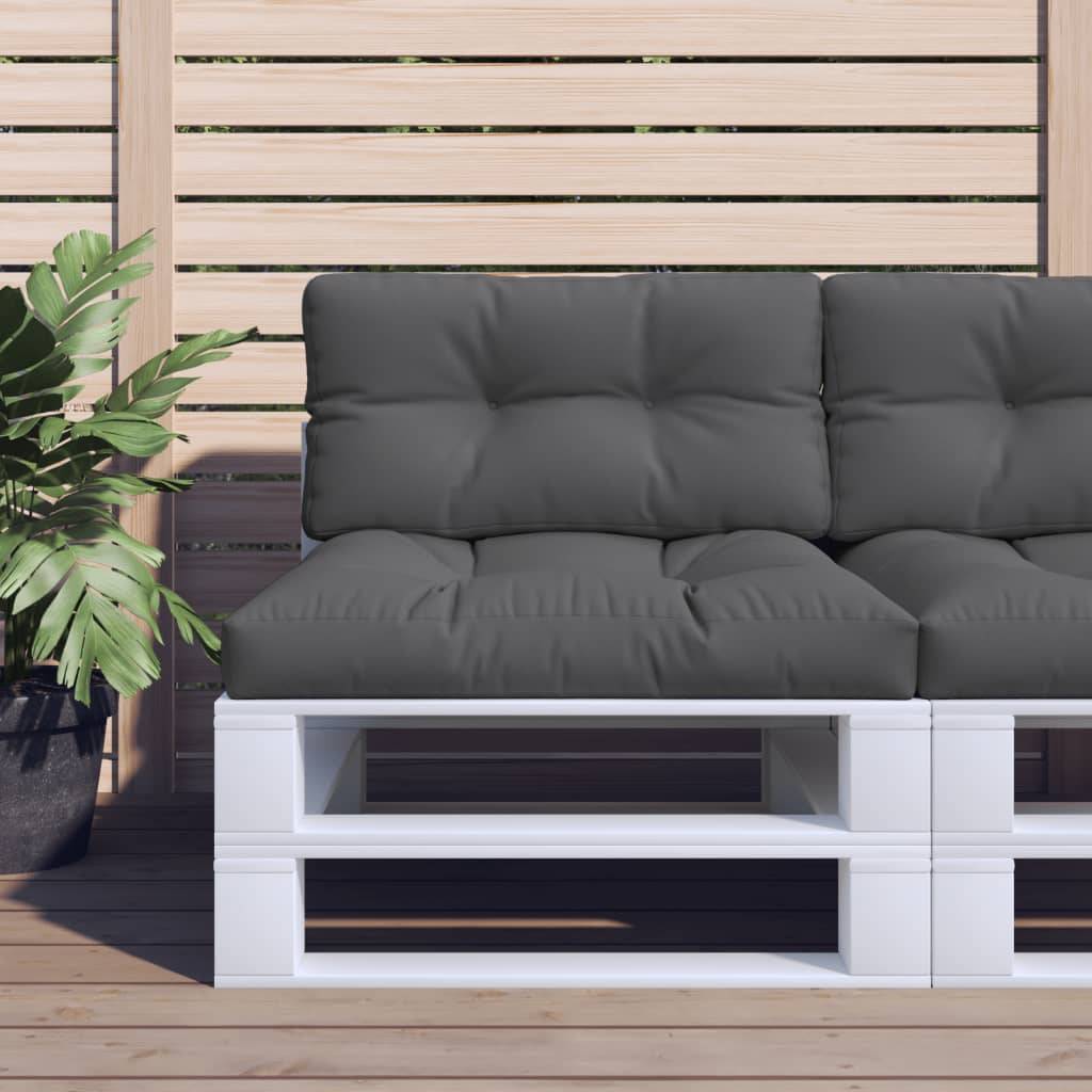 vidaXL - Palletkussen - 70x40x12 - cm - stof - antracietkleurig-0