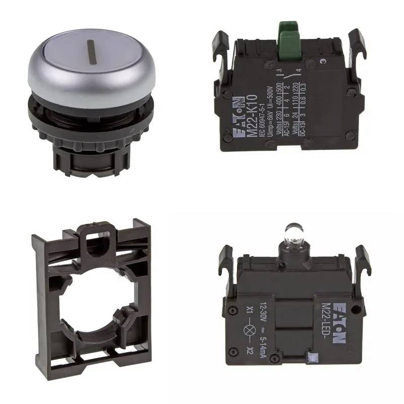 Set verlichte drukknop Eaton M22-DL-W-X1/-A/-LED-W/-K10-0