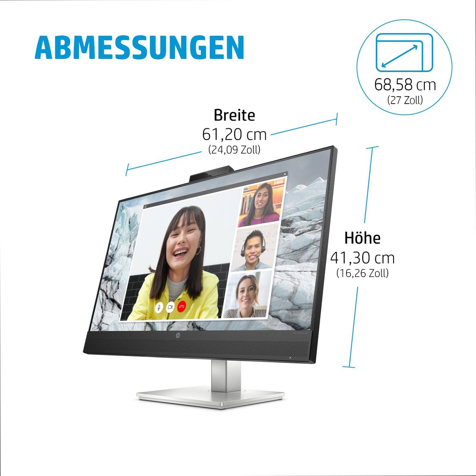 HP HP E27m G4 computermonitor 68,6 cm (27") 2560 x 1440 Pixels Quad HD LCD zwart, zilver-4