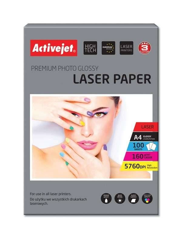 Activejet AP4-160G100L fotopapier voor laserprinters; A4; 100 stuks-0