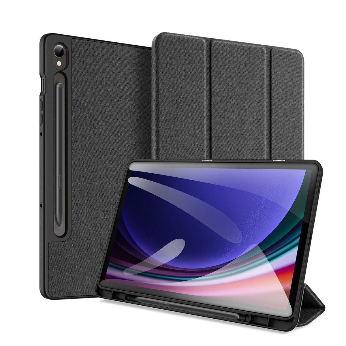 Dux Ducis Domo Smart Sleep Case Tablethoes Compatibel met Samsung Galaxy Tab S10 FE+ Zwart-0
