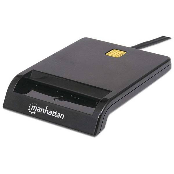 MNH Manhattan USB-A smartcardlezer met contact, 12 Mbps, frictie-insteekslot, extern, compatibel met...