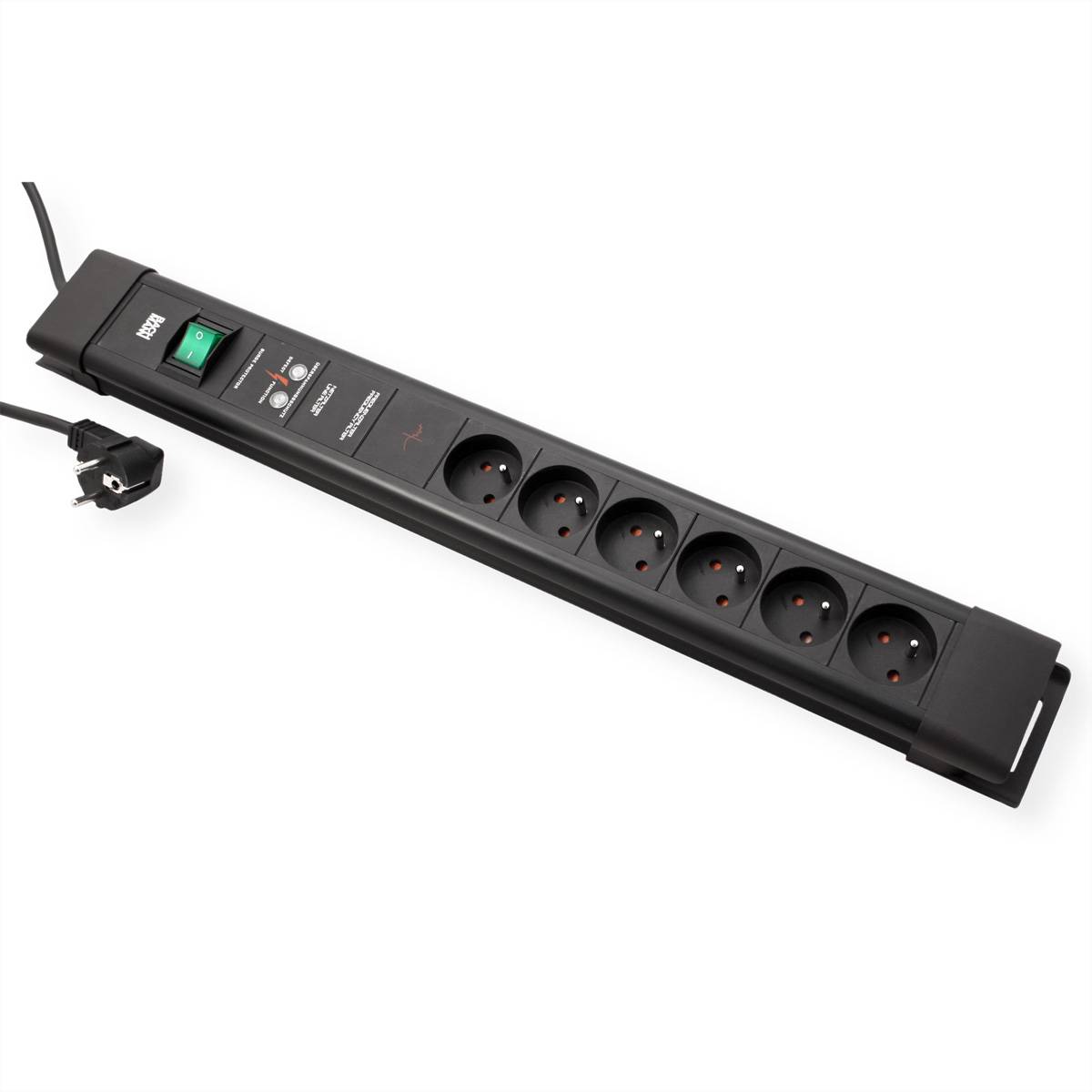 BACHMANN CONNECTUS 6xUTE, 1xGVS 1xschakelaar 2,0 m CEE7/7 zwart-3